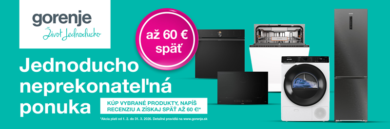 Gorenje Extra Cashback 2026 - peniaze späť za recenziu